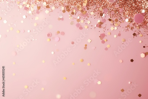 Delicate Pastel Glamour: Pink and Golden Sparkles Mockup photo