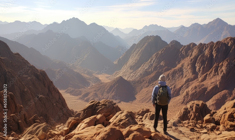 Against the backdrop of the Arabian mountains, the photo depicted a fearless traveler embracing the natural wonders of the region.