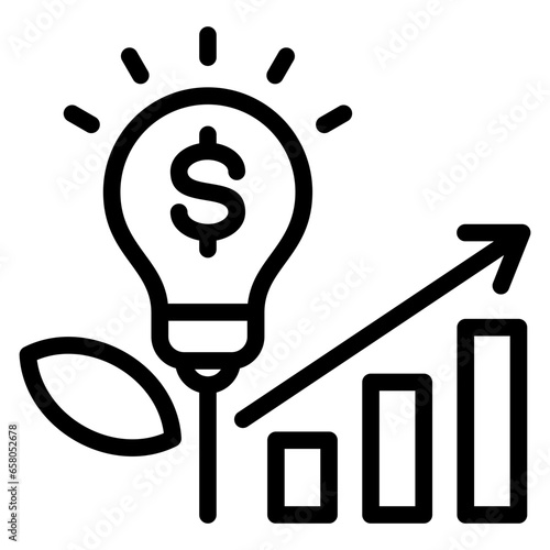 Investment Icon. Part of Business Continuity Outline Icon Pack. A collection of essential icons representing disaster recovery, resilience, and continuity for businesses.