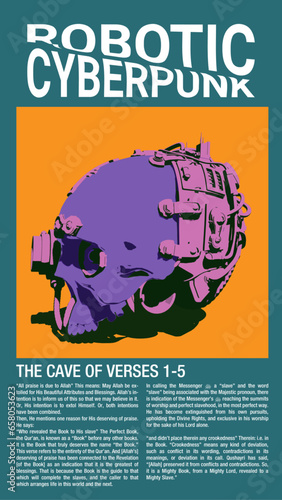 Skull cyber punk illustration poster 