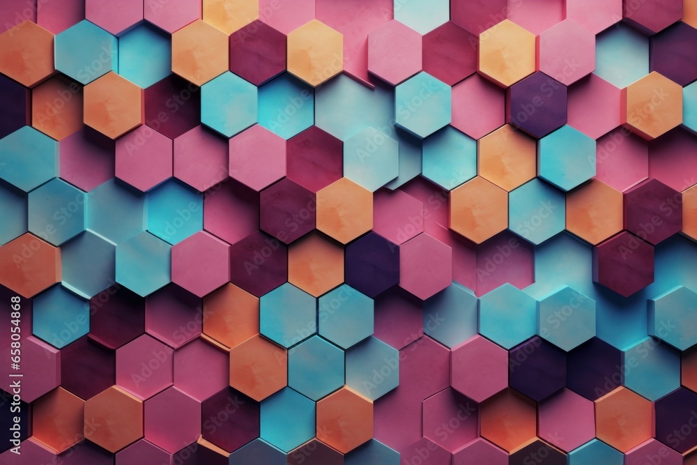 Hexagons pattern, Generative AI Hexagons pattern, Generative AI