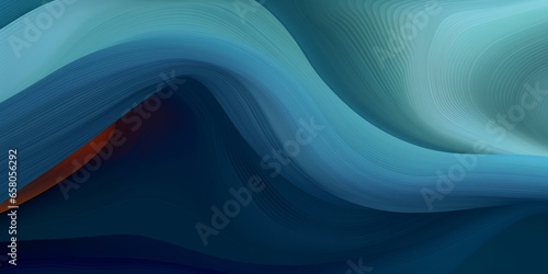colorful horizontal banner. modern waves background design with teal blue, very dark blue and slate gray color, Generative AI © Harvinder