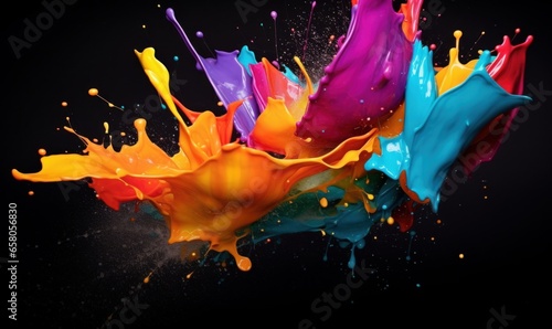 Paint Splash 8k Desktop Wallpaper, Generative AI © Harvinder