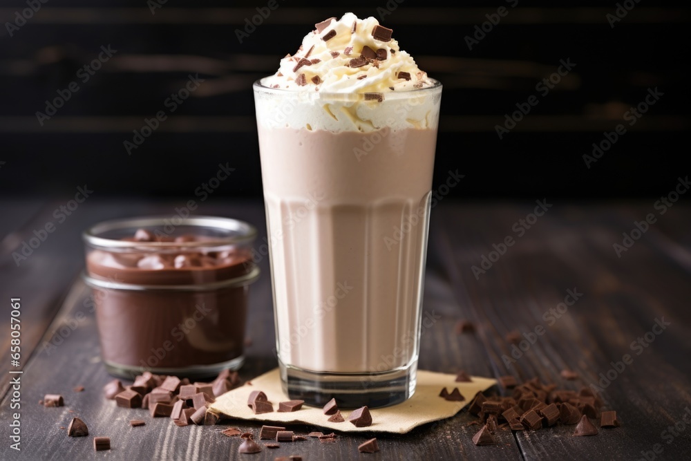 a frosty milkshake beside a cup of steaming hot chocolate a frosty milkshake beside a cup of steaming hot chocolate