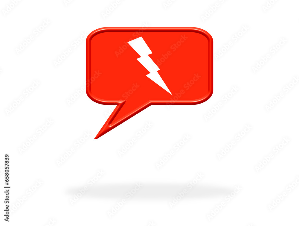 Symbol Sprechblase mit Blitz Symbol Sprechblase mit Blitz