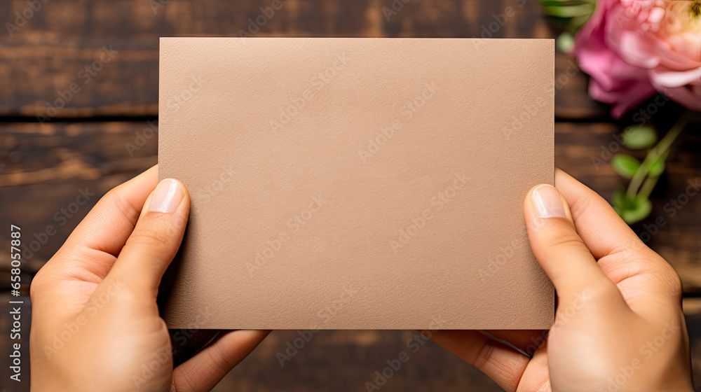 Print Mockup Card in Hands for invitation, Wedding, Card or Postcard Mockup Print Mockup Card in Hands for invitation, Wedding, Card or Postcard Mockup