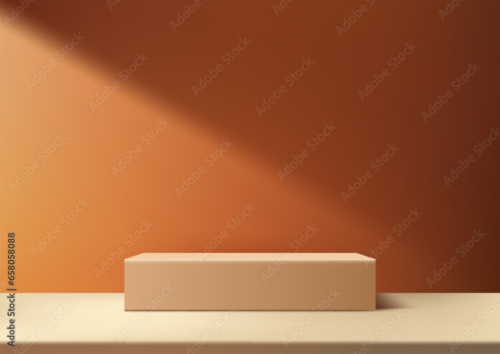 3D Beige Podium Platform for Product Display in Minimal Style 3D Beige Podium Platform for Product Display in Minimal Style