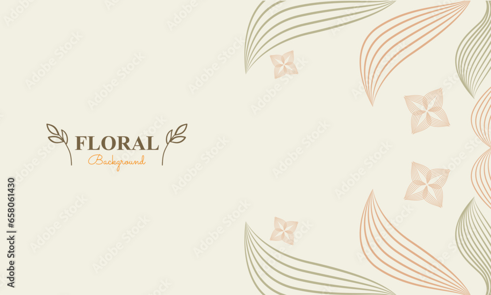 abstract floral background with abstract natural shape, leaf and floral ornament in soft color design