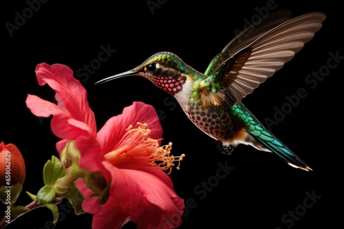 Hummingbirds and flowers in macro photography are a captivating sight  © PinkiePie
