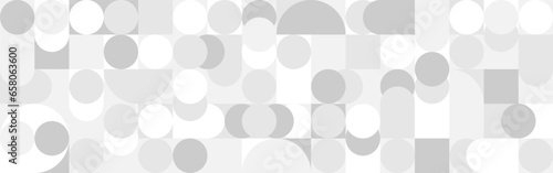 Seamless trendy white background for textiles or covers. Mosaic with gray texture of geometric shapes, template for web intro.