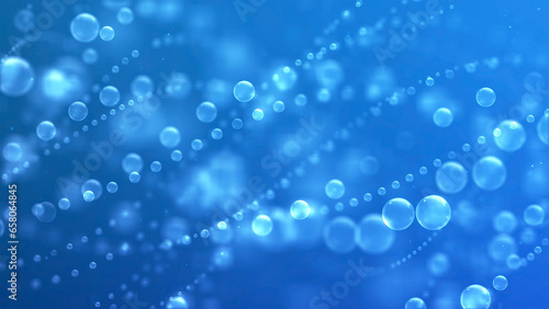 Beautiful blue bubble lines abstract background