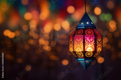 Lantern with colorful and lighting on Diwali festival