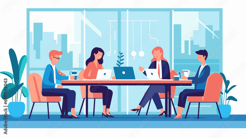 Concept vector illustration of business meeting. Concept vector illustration of business meeting.