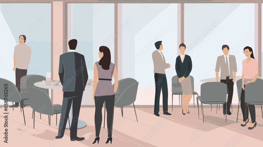 Fototapeta premium Concept vector illustration of business meeting.