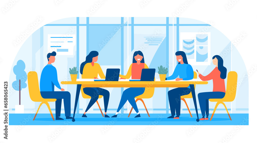 Concept vector illustration of business meeting. Concept vector illustration of business meeting.