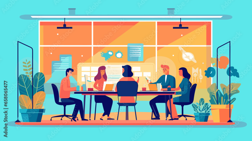 Concept vector illustration of business meeting. Concept vector illustration of business meeting.