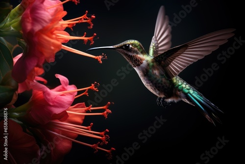 Hummingbirds and flowers in macro photography are a captivating sight 