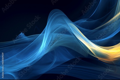 blue abstract formation, computer-generated visualization. Generative AI © Pascal
