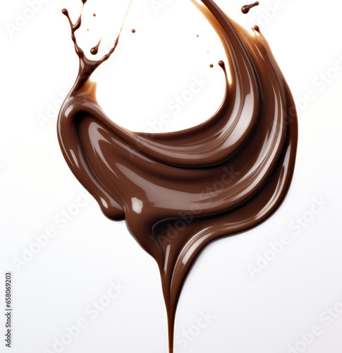 chocolate splash isolated on a white background ,splash of brownish hot coffee