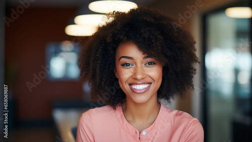 Black smile woman portrait