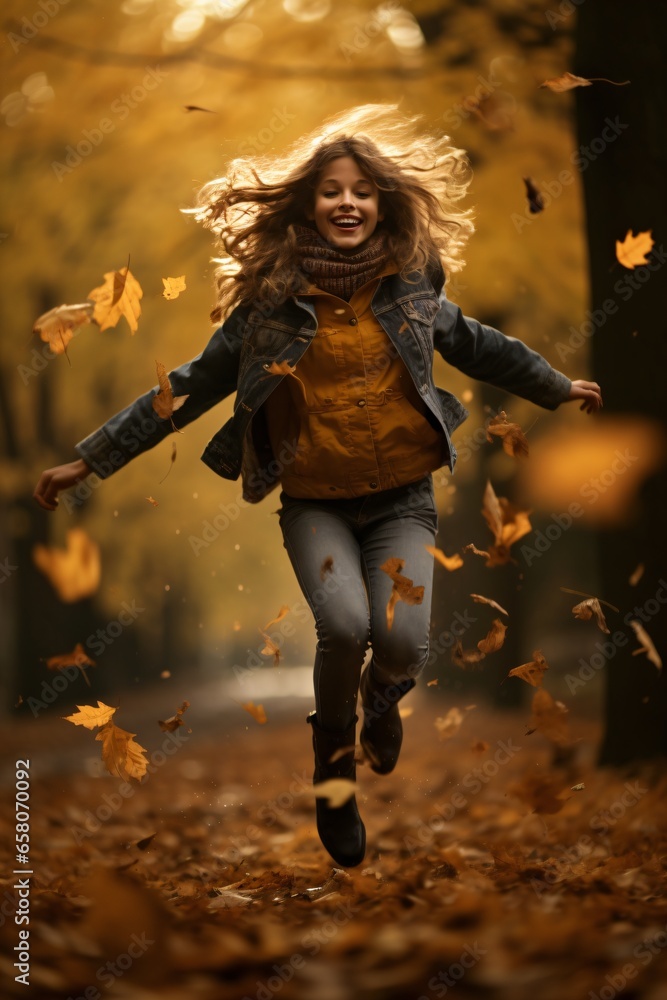 Child during Autumn in a Park