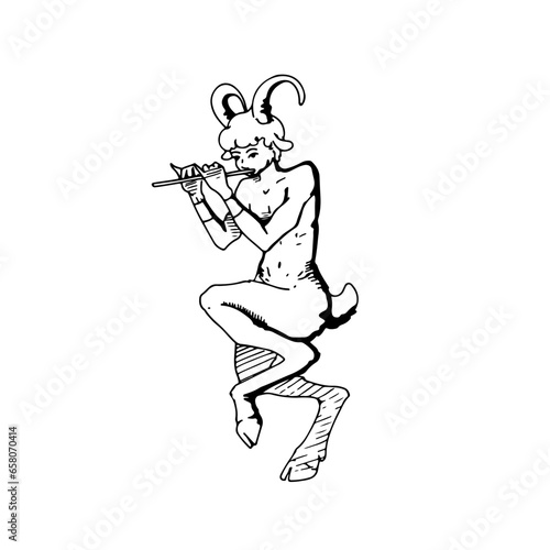 Black and white devil girl drawing