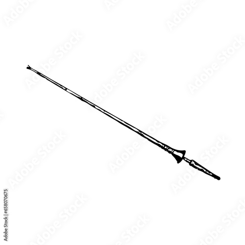 Black and white spear weapon drawing