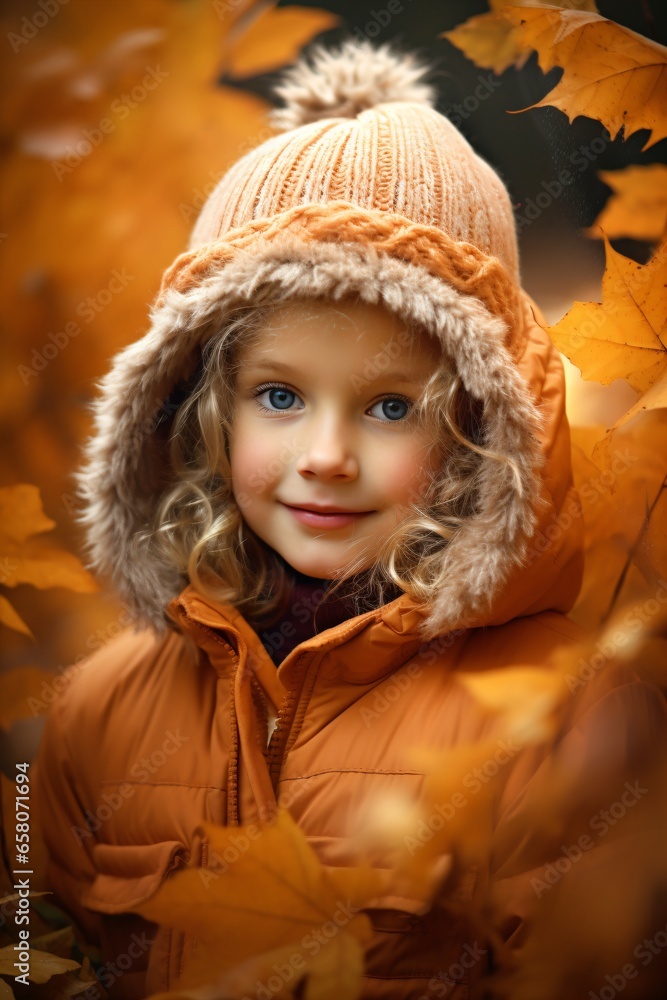 Child during Autumn in a Park Child during Autumn in a Park