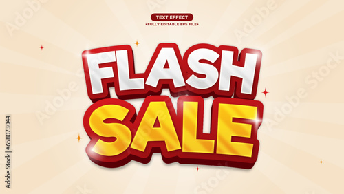 Flash Sale Vector Banner and Text Effect. Editable font and text