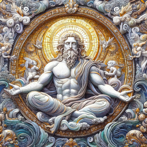 Almighty God, creator of the world, bas-relief in classical style.