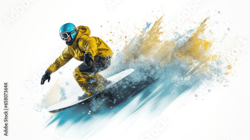 snowboard,white background snowboarder in motion,snowboarding freestyle