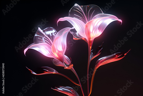 pink lily flower split lighting