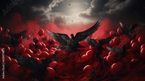 Albania Independence Day. Red and black concept photo