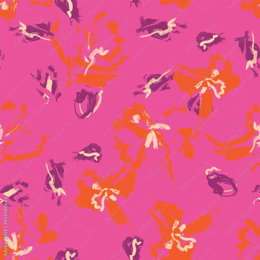 Naklejka premium Colourful Abstract Floral Seamless Pattern Design