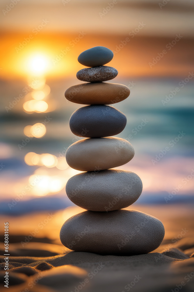 pebble tower, generated by artificial intelligence