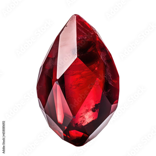 red sapphire or stone isolated on white.