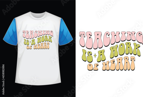 teaching is a work of heart retro SVG design