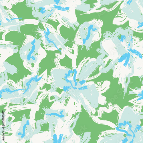 Green Abstract Floral Seamless Pattern Design