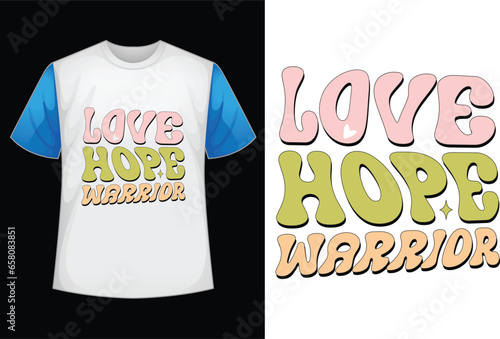 love hope warrior  retro SVG design