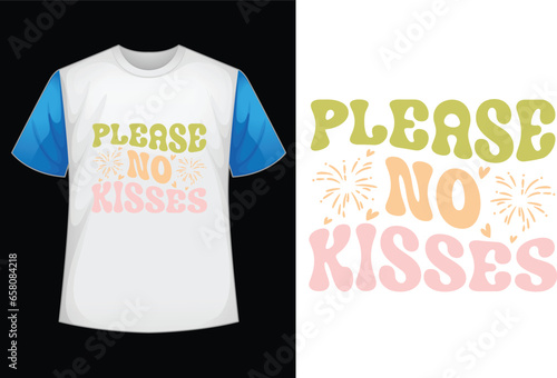 please no kisses retro SVG design