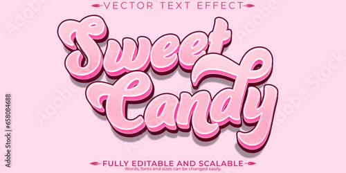 Sweet candy text effect, editable sugar and sweet text style