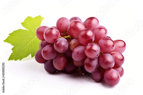 red grapes isolated on white