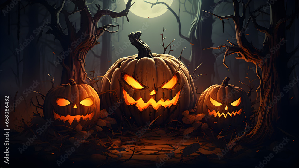Illustration, Halloween Pumpkin Delight, created with the help of AI Illustration, Halloween Pumpkin Delight, created with the help of AI