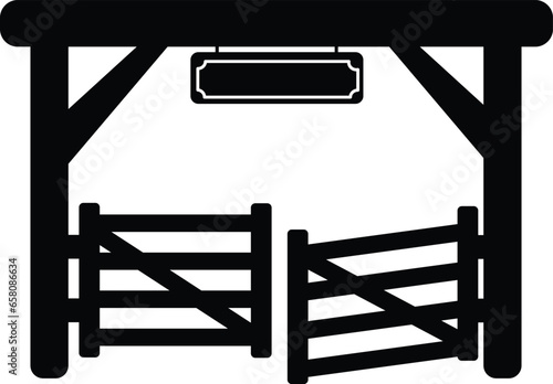 Paddock gate icon. Rodeo symbol. flat style.