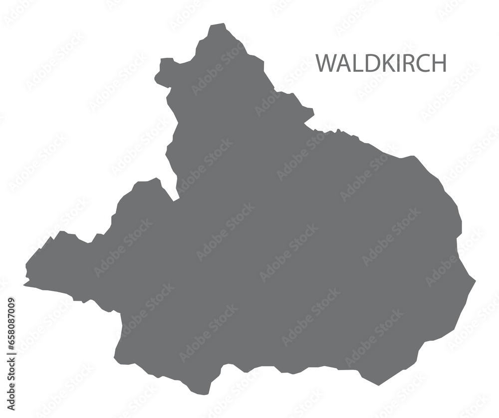 Waldkirch German city map grey illustration silhouette shape