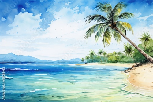 tropical island with palm trees © Muhammad Hammad Zia