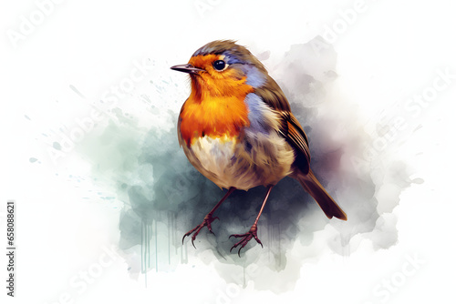 small birds in watercolor style © diboy