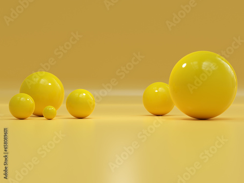 abstract sphere and space, background, 3D render