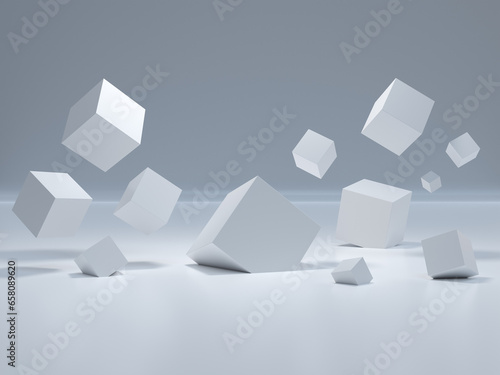 abstract cube and space, background, 3D render