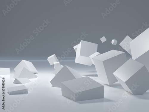 abstract cube and space, background, 3D render
